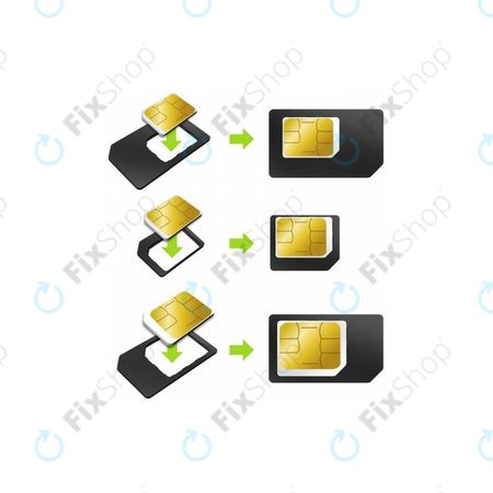 Professional SIM card adapter (plug-in, micro, nano SIM to full-size)