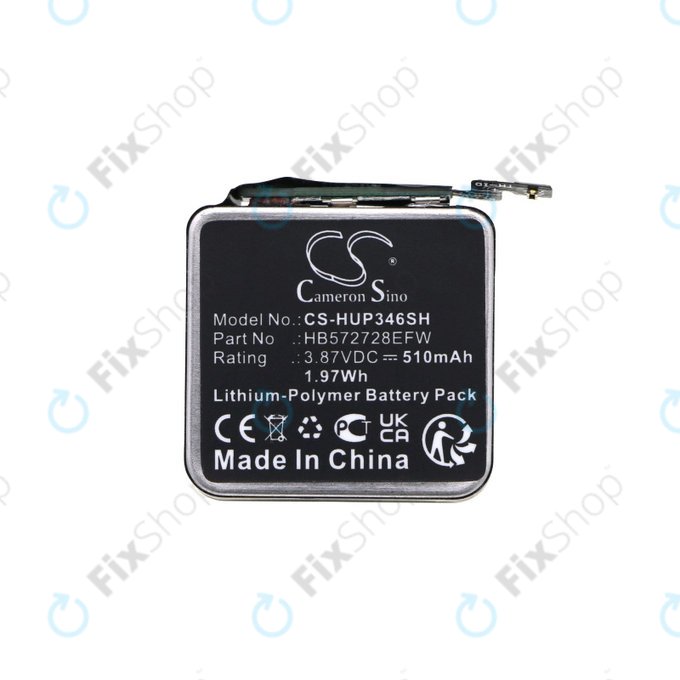 Battery for Huawei Watch GT3 Pro 46mm, 510mAh, Li-Pol, 3.87V, HB572728EFW, HQ
