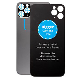 Apple iPhone 11 Pro Max - Rear Housing Glass with Bigger Camera Hole (Space Gray)