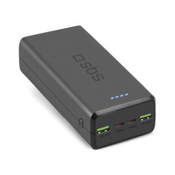 SBS - PowerBank 30 000 mAh, 2x USB-C, 2x USB PowerDelivery 20W, black