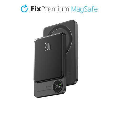 FixPremium - MagSafe PowerBank with LCD 5000mAh, black