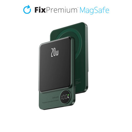 FixPremium - MagSafe PowerBank with LCD 5000mAh, green
