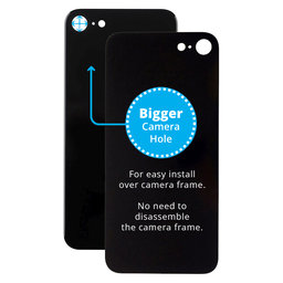 Apple iPhone SE (3rd Gen 2022) - Rear Housing Glass with Bigger Camera Hole (Midnight)