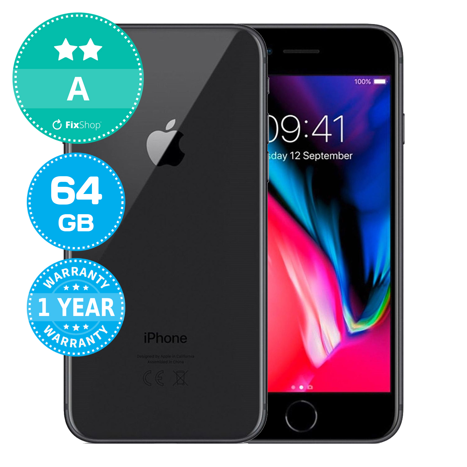 Apple iPhone 8 Space Gray 64GB A Refurbished | FixShop